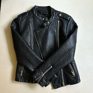 Faux leather moto jacket
